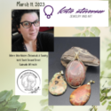 A flyer featuring artist Katie Stevenson and her jewelry designs. Information is provided regarding this pop-up event